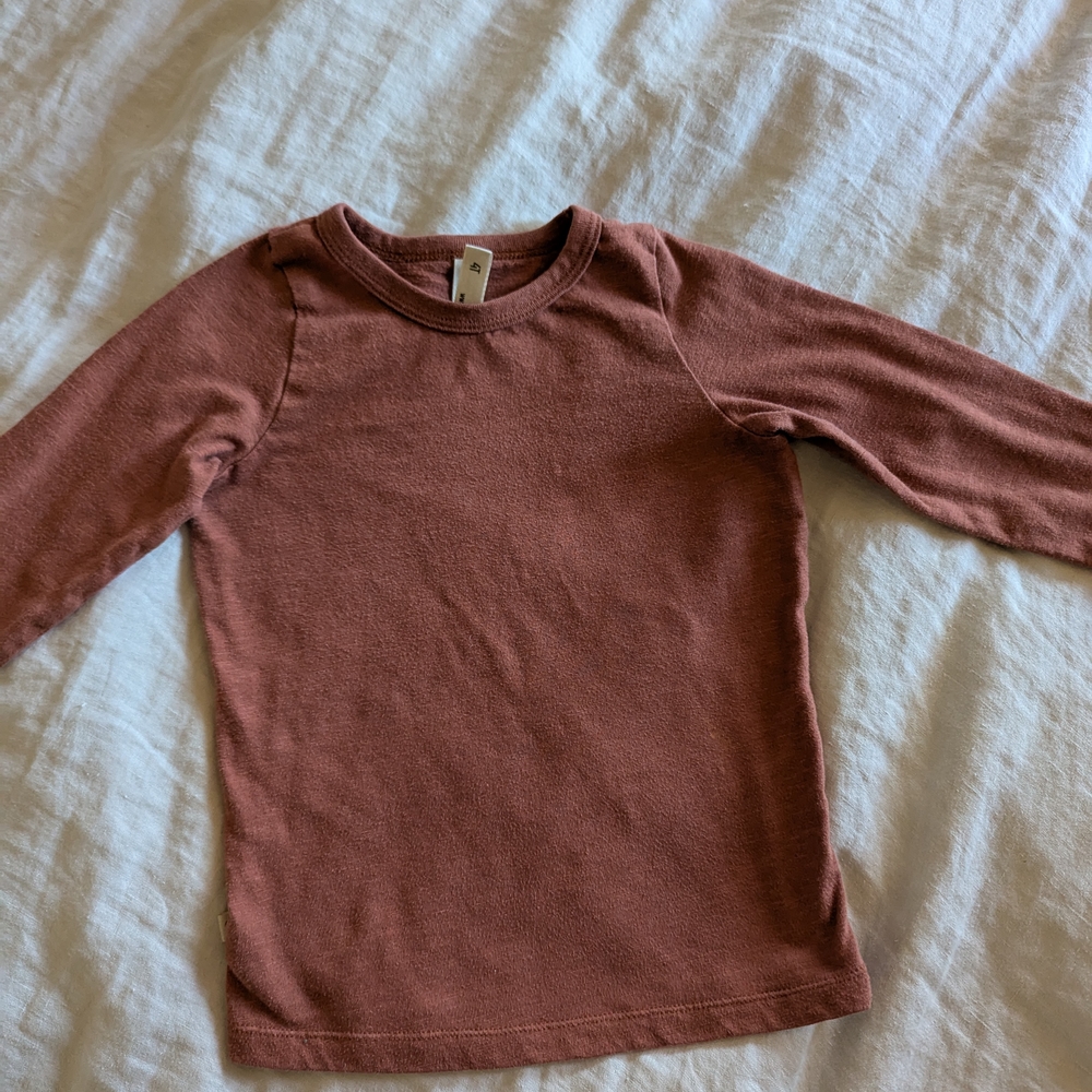 Kids Long Sleeve Brown Shirt